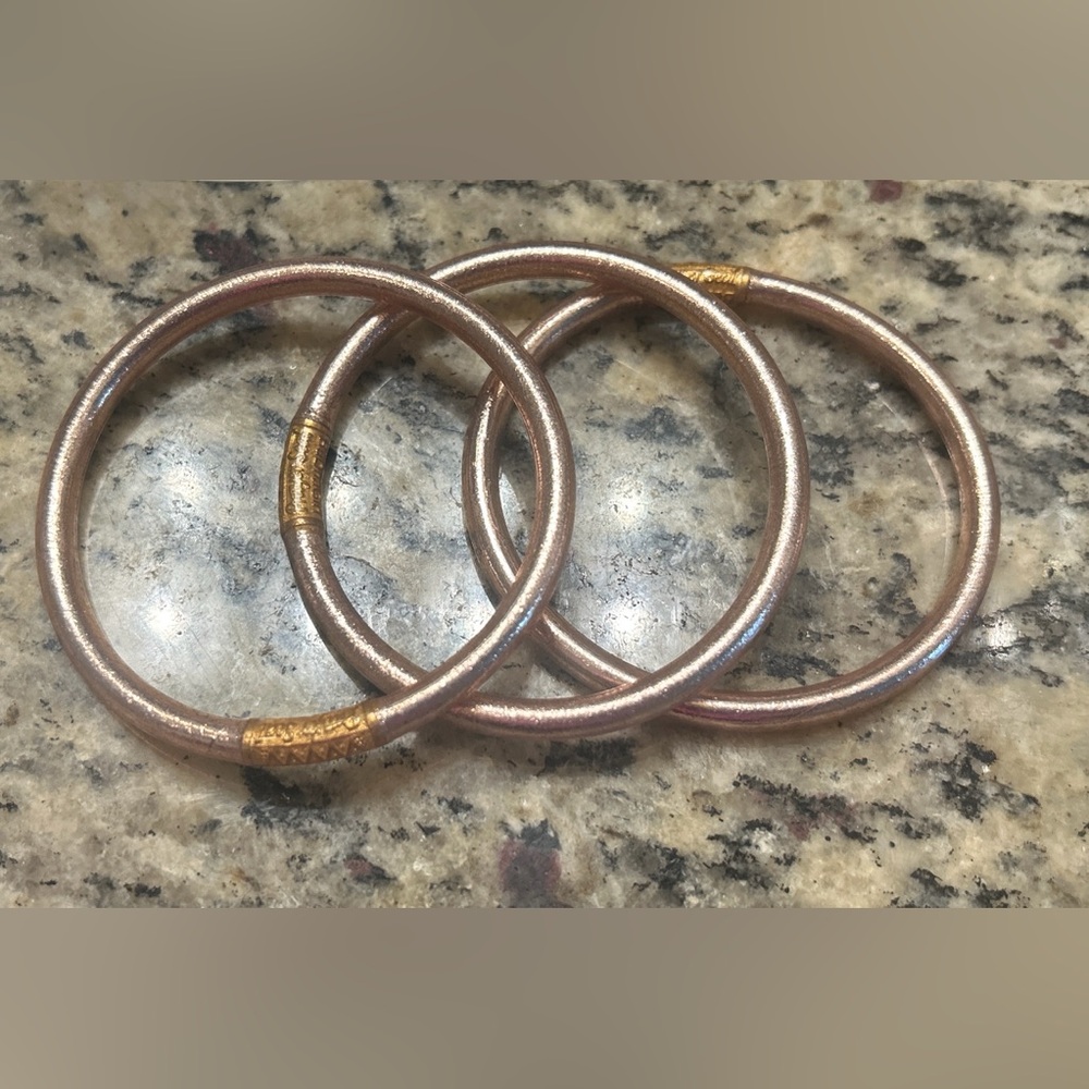 BuDhaGirl Bangles | Set of THREE | Light Pink Champagne